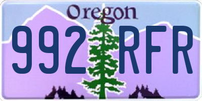 OR license plate 992RFR