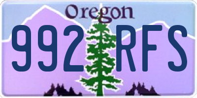 OR license plate 992RFS