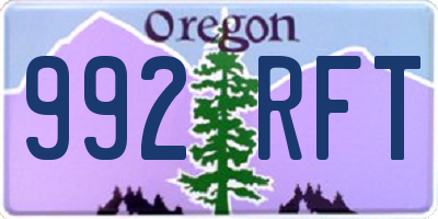 OR license plate 992RFT