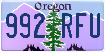 OR license plate 992RFU