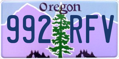 OR license plate 992RFV
