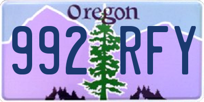 OR license plate 992RFY