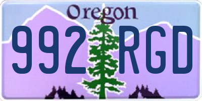 OR license plate 992RGD