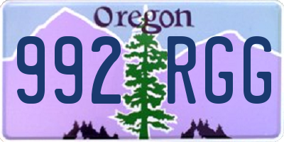 OR license plate 992RGG