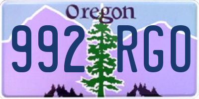 OR license plate 992RGO