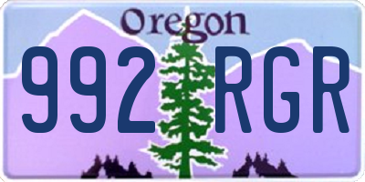 OR license plate 992RGR