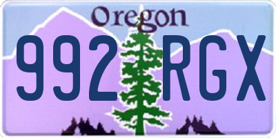 OR license plate 992RGX