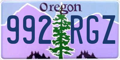 OR license plate 992RGZ