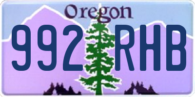 OR license plate 992RHB