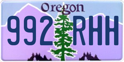 OR license plate 992RHH