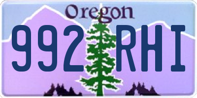 OR license plate 992RHI