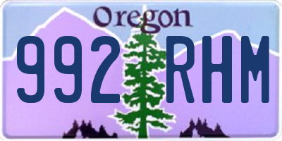 OR license plate 992RHM