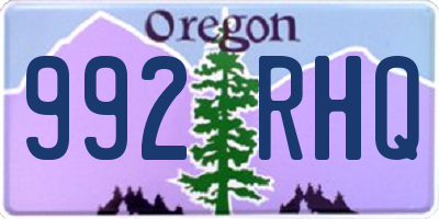 OR license plate 992RHQ
