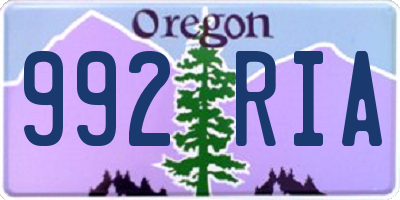 OR license plate 992RIA