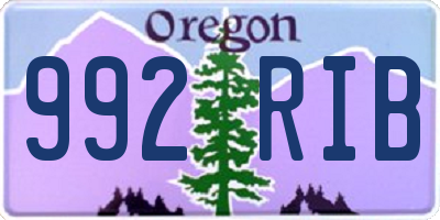 OR license plate 992RIB