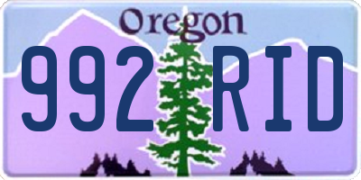 OR license plate 992RID
