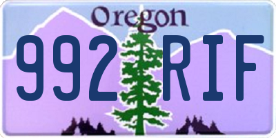 OR license plate 992RIF