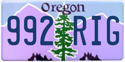 OR license plate 992RIG