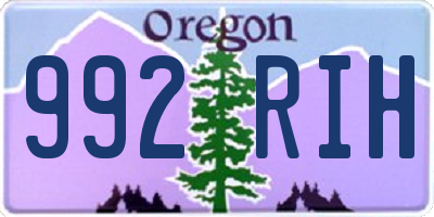 OR license plate 992RIH