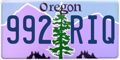 OR license plate 992RIQ