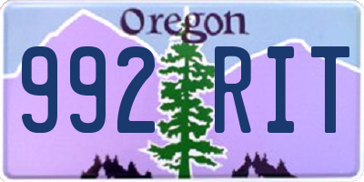 OR license plate 992RIT