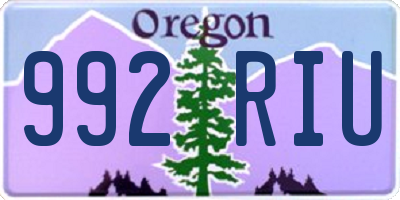 OR license plate 992RIU