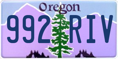 OR license plate 992RIV