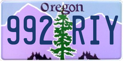 OR license plate 992RIY