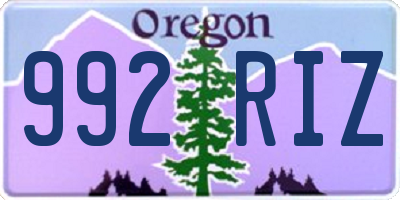 OR license plate 992RIZ