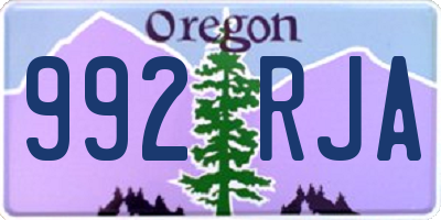 OR license plate 992RJA
