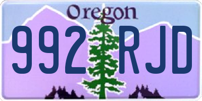 OR license plate 992RJD