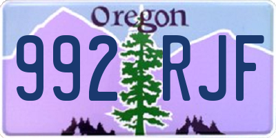 OR license plate 992RJF