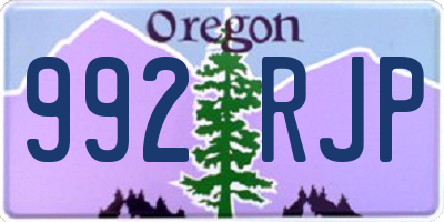 OR license plate 992RJP