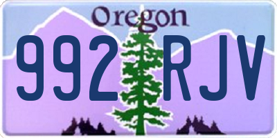 OR license plate 992RJV