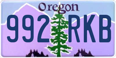 OR license plate 992RKB