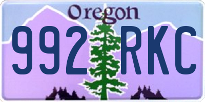 OR license plate 992RKC