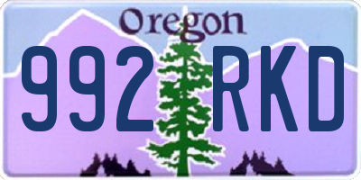 OR license plate 992RKD