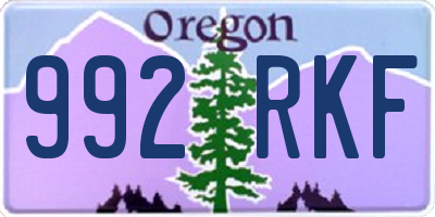 OR license plate 992RKF