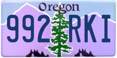 OR license plate 992RKI