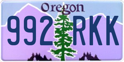 OR license plate 992RKK