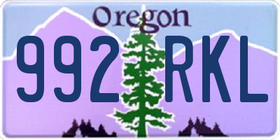 OR license plate 992RKL