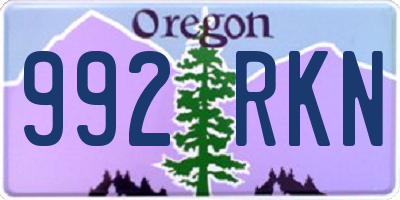 OR license plate 992RKN