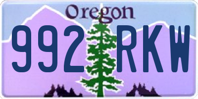 OR license plate 992RKW