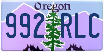 OR license plate 992RLC