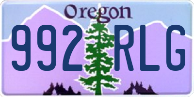 OR license plate 992RLG