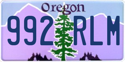 OR license plate 992RLM