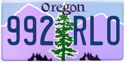 OR license plate 992RLO