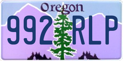 OR license plate 992RLP