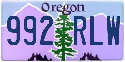 OR license plate 992RLW