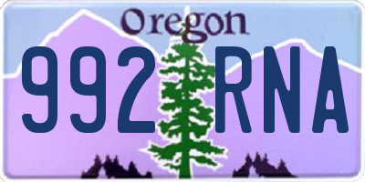 OR license plate 992RNA